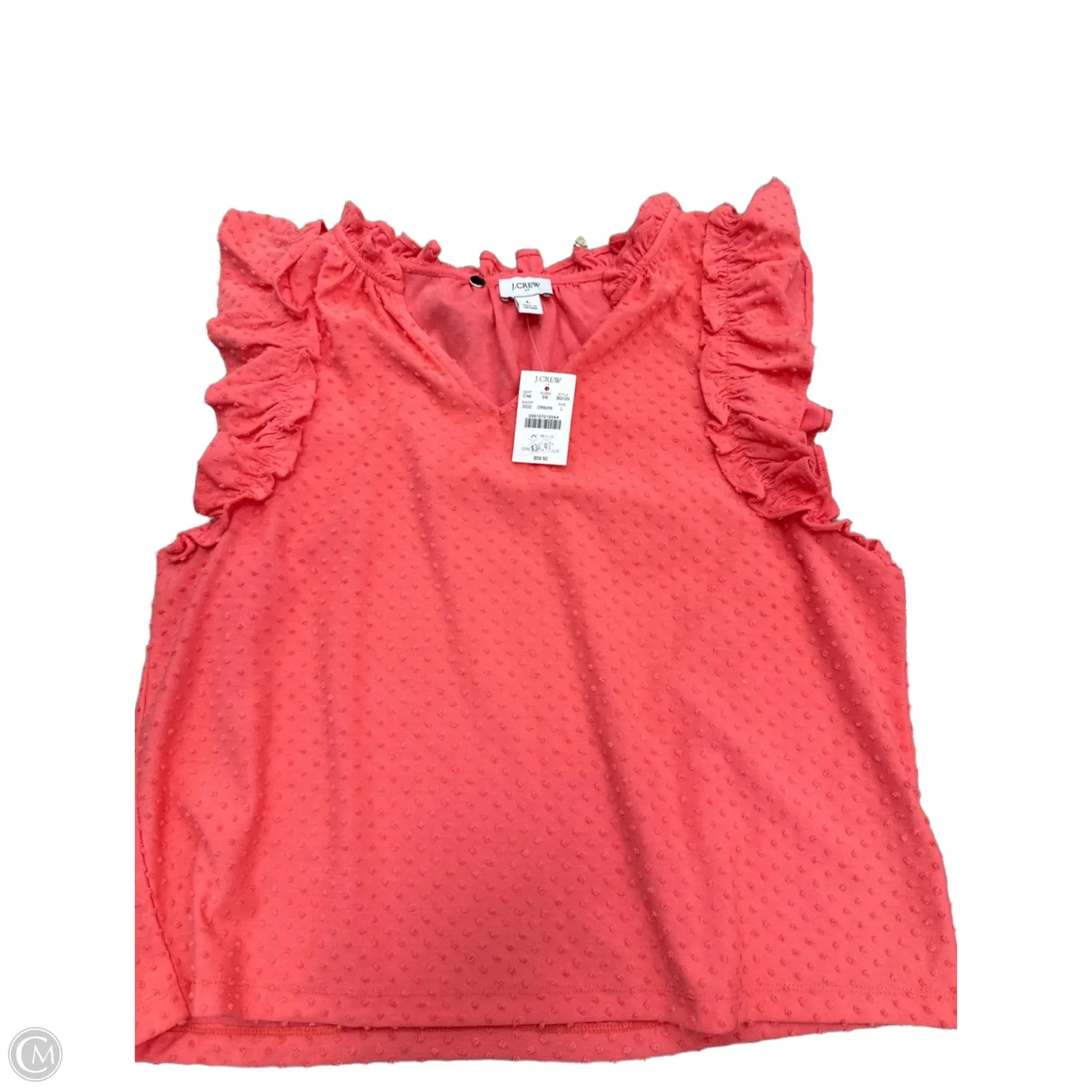 Top Sleeveless By J. Crew In Orange, Size: L