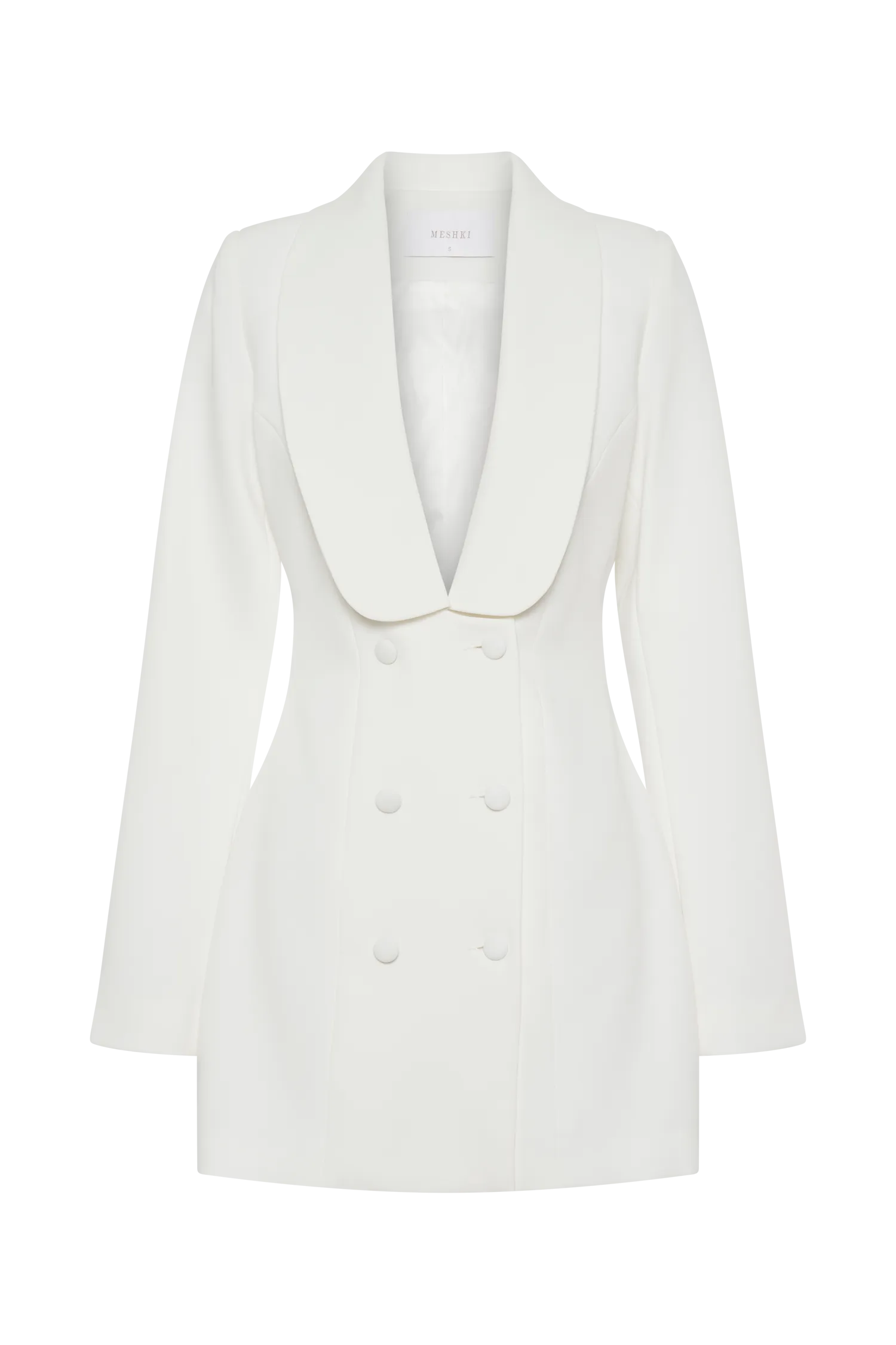 Trinity Crepe Blazer Dress - White