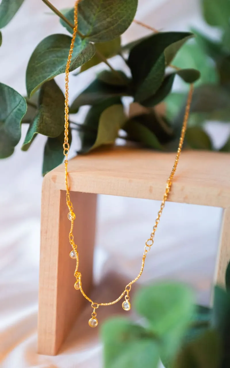 Twisted Baubles - Wave Cubic Zirconia Necklace