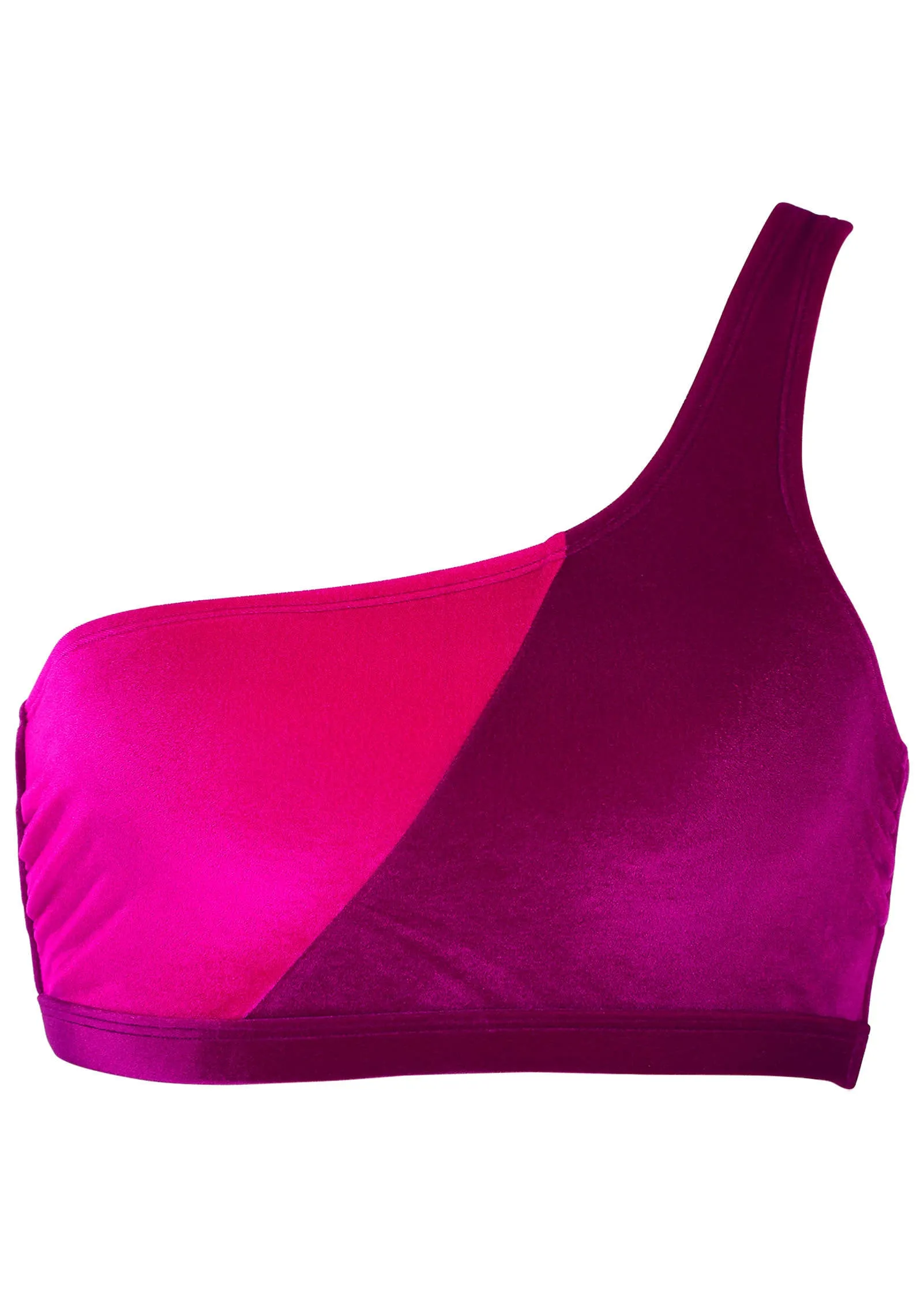 Velvet One Shoulder Top  - Pink Crush