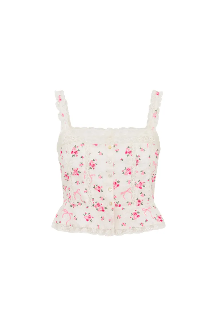 Vietta Cotton Rose & Bow Top