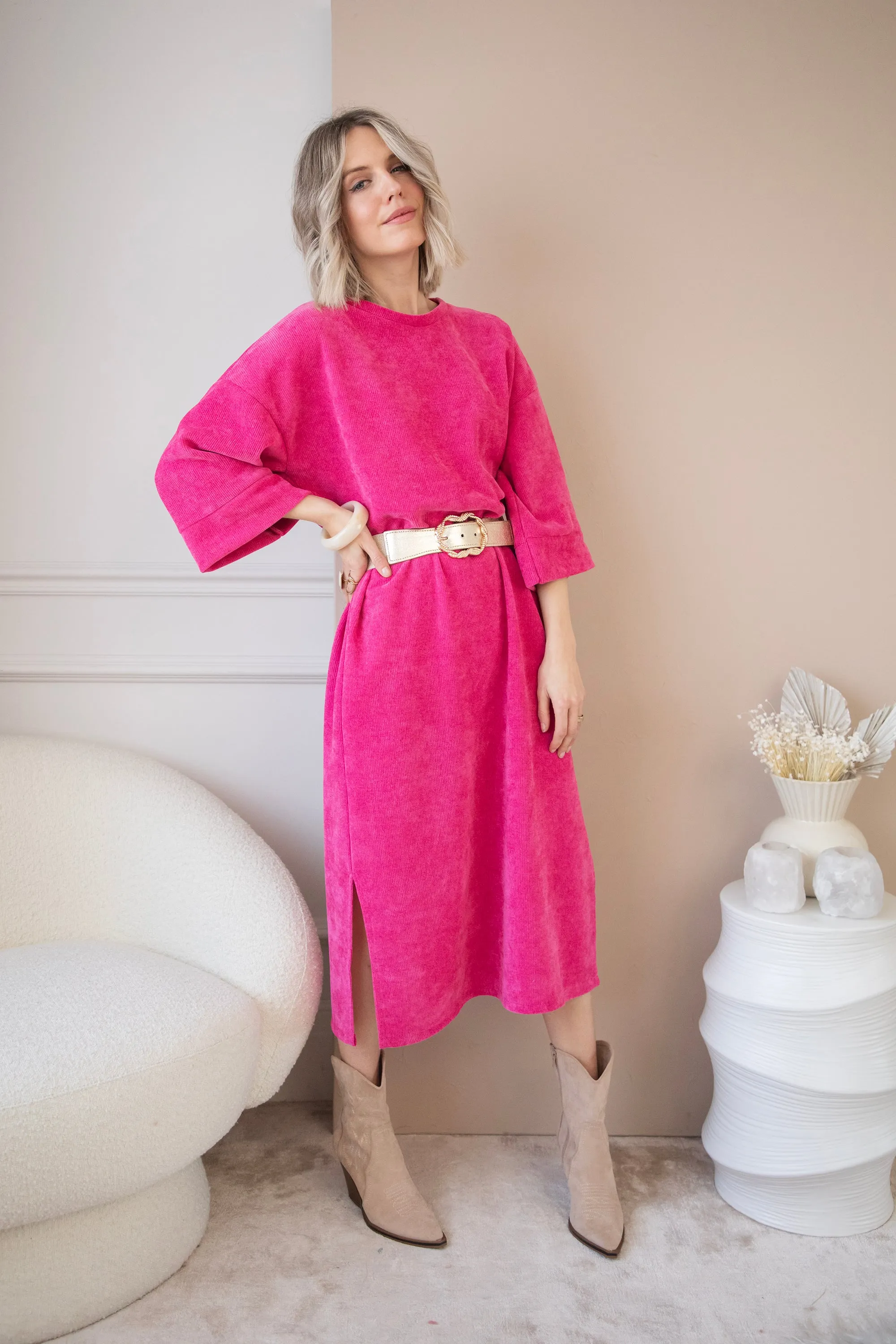 Viva Velvet Fuchsia - Maxi Jurk