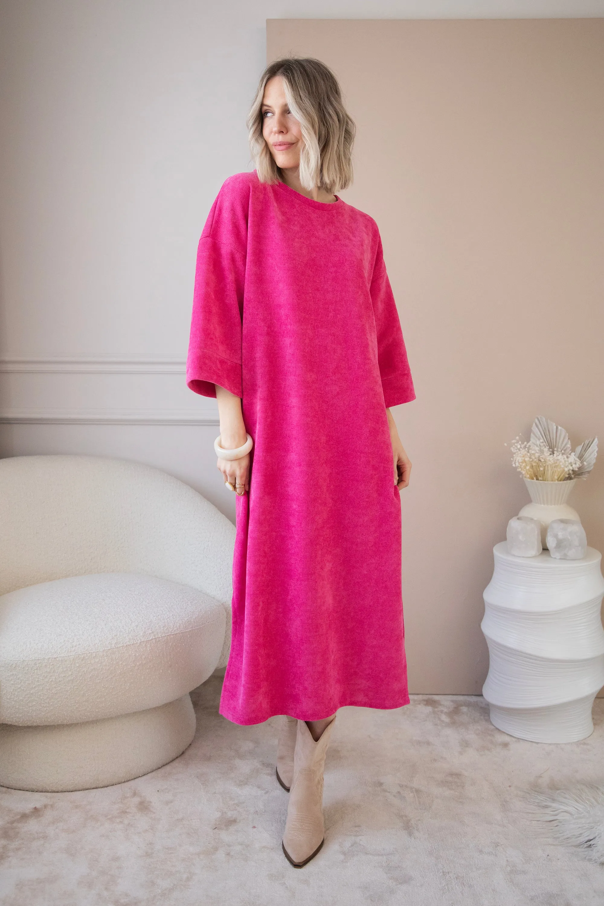 Viva Velvet Fuchsia - Maxi Jurk