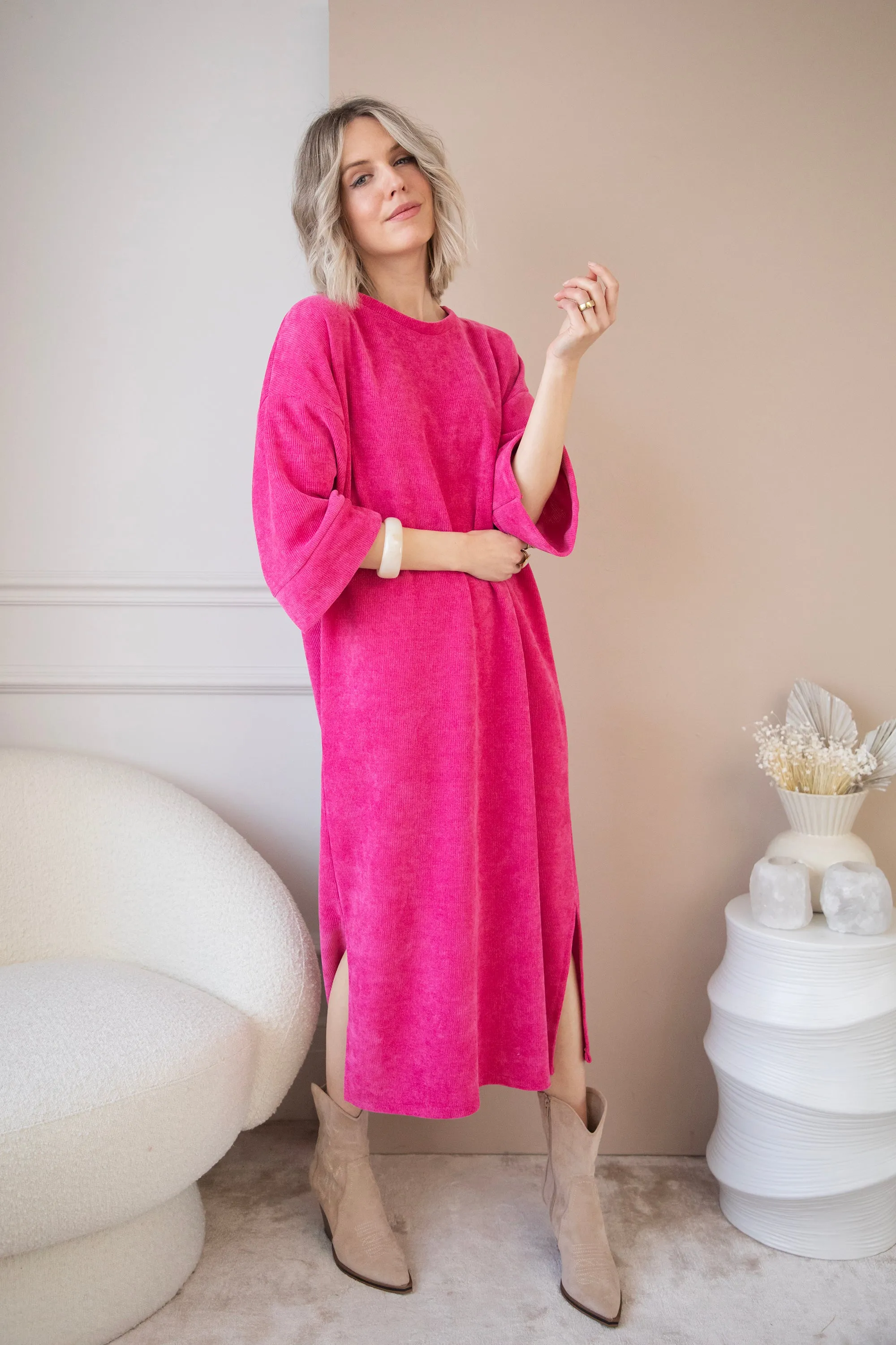 Viva Velvet Fuchsia - Maxi Jurk