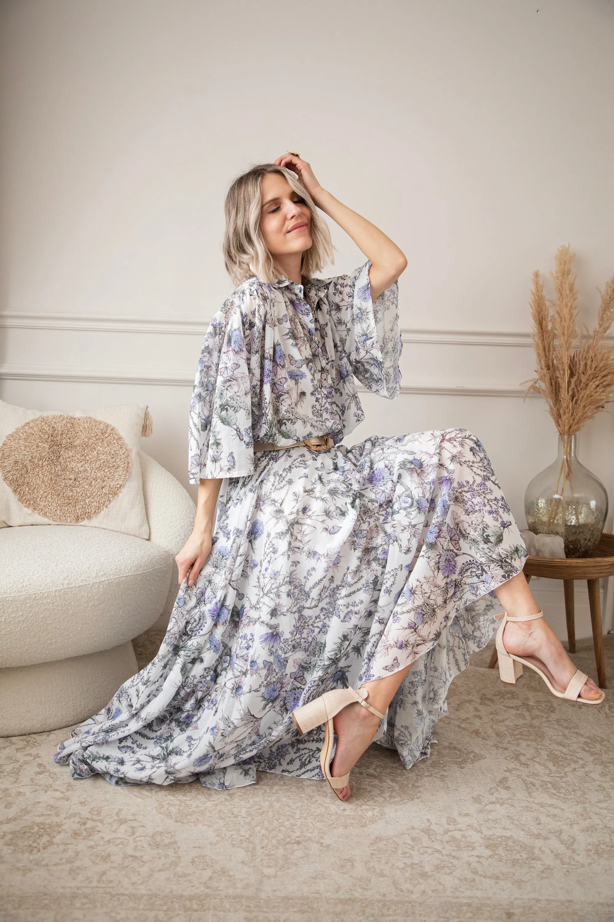 Wander & Bloom White/Lila - Blouse