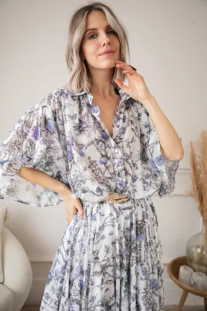 Wander & Bloom White/Lila - Blouse