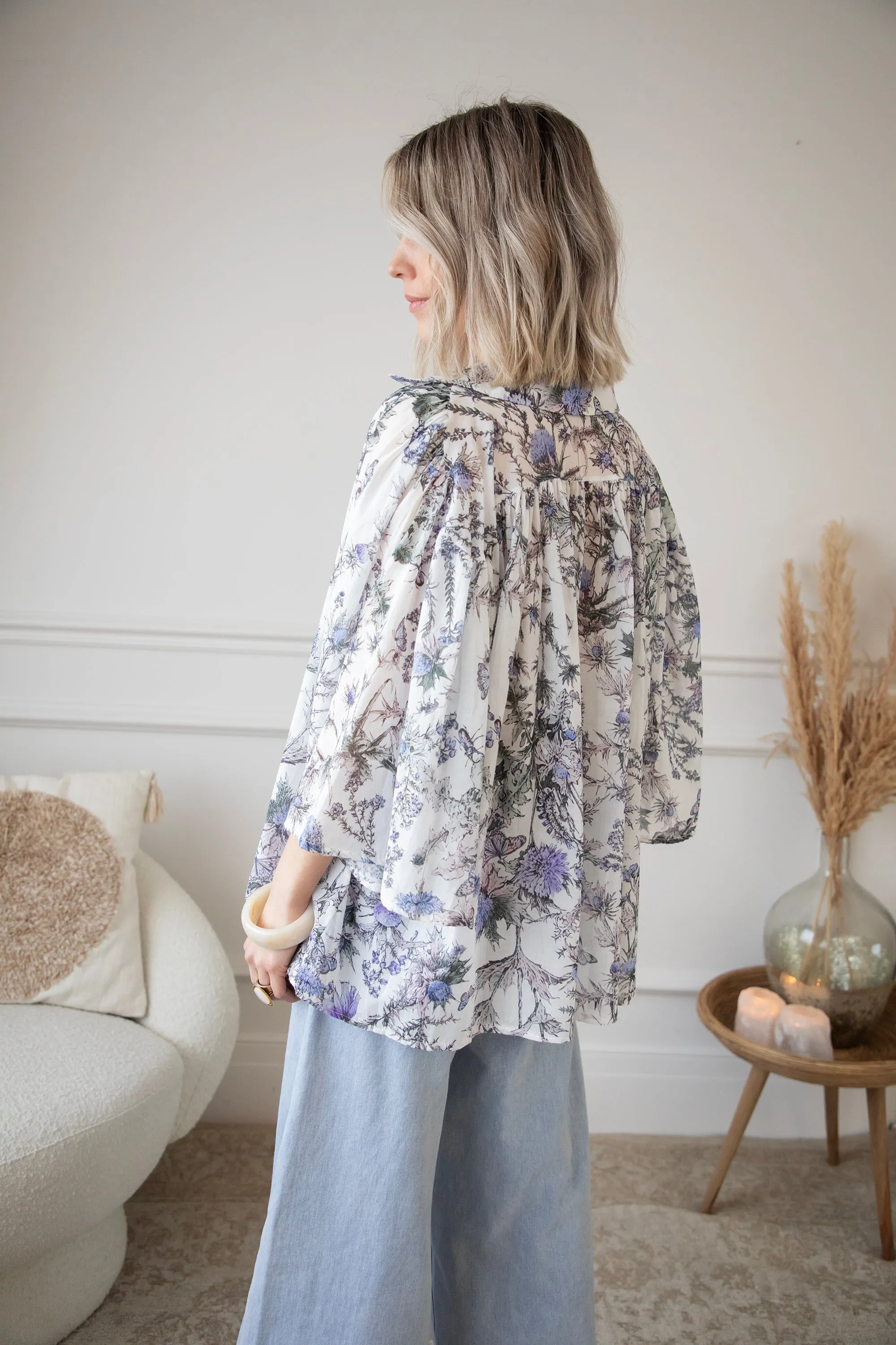 Wander & Bloom White/Lila - Blouse