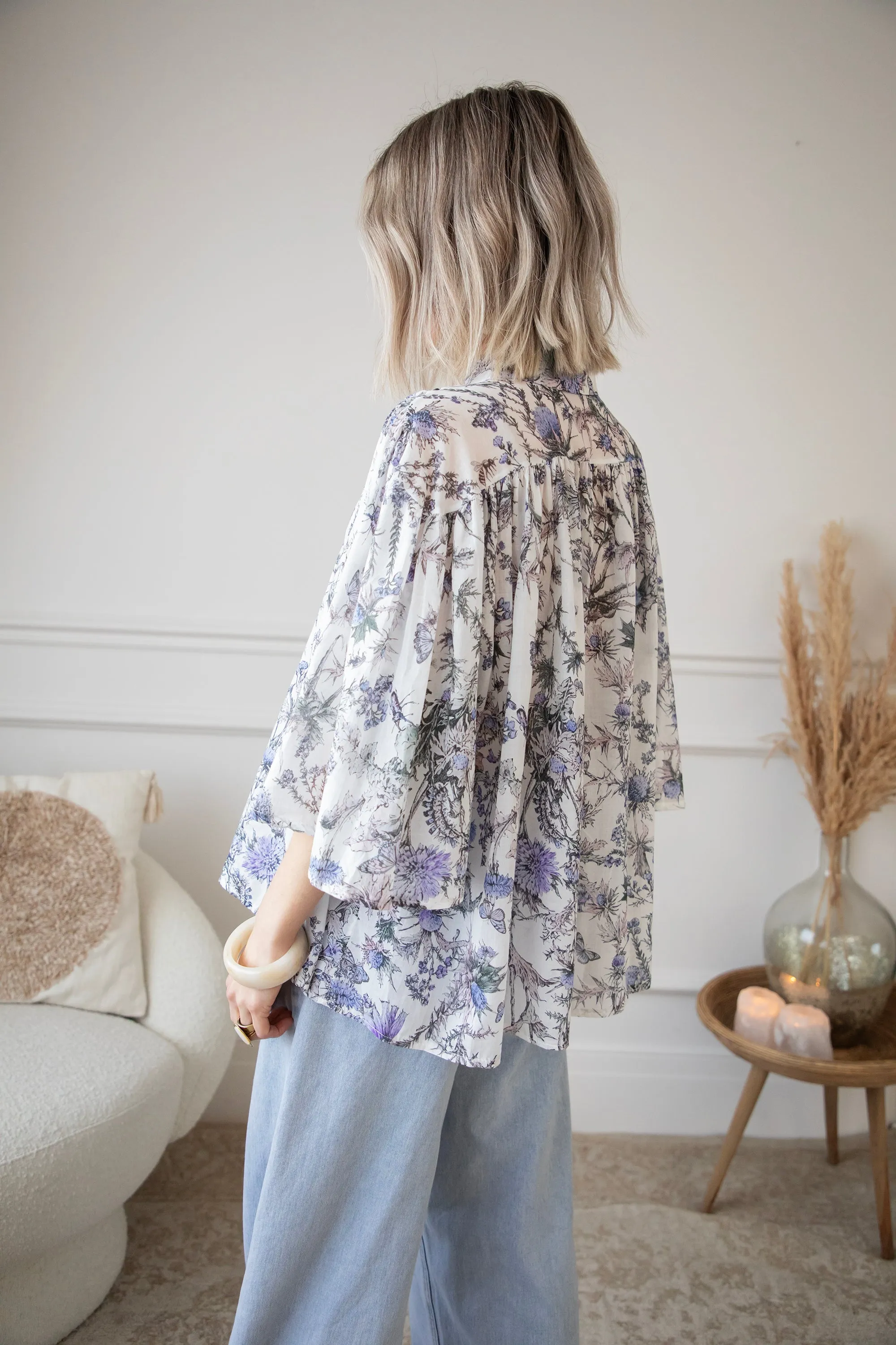 Wander & Bloom White/Lila - Blouse