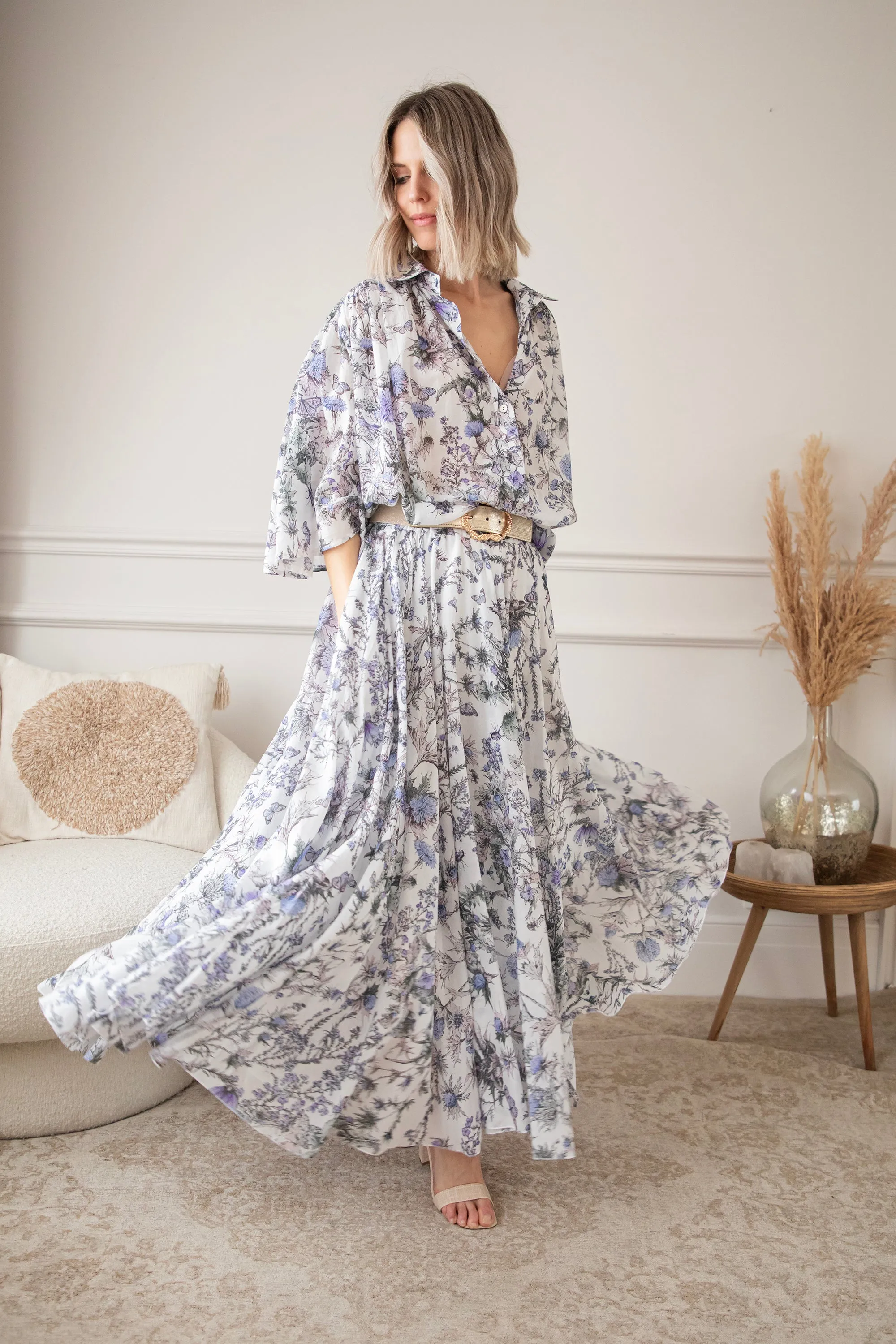 Wander & Bloom White/Lila - Blouse