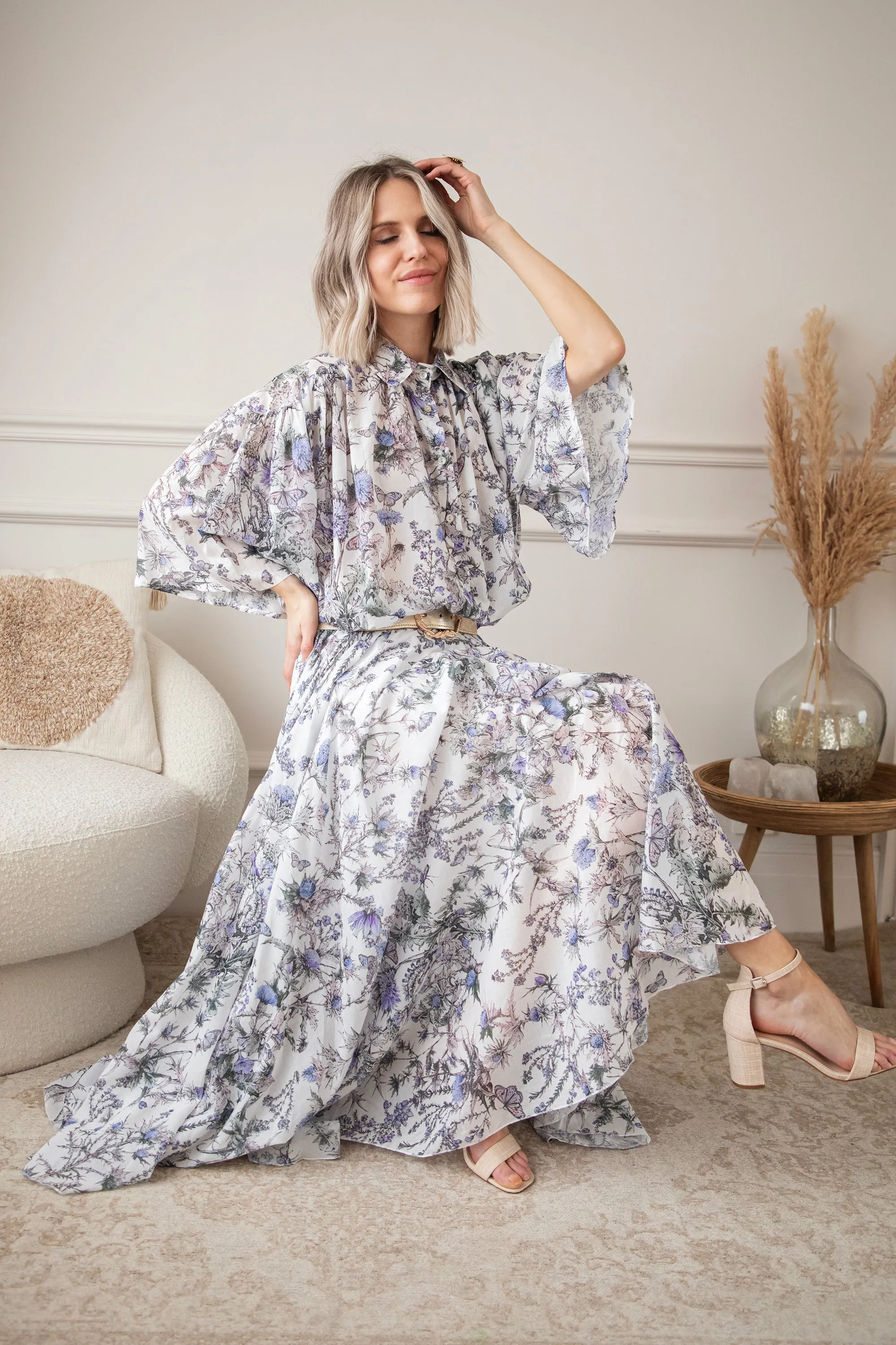 Wander & Bloom White/Lila - Blouse