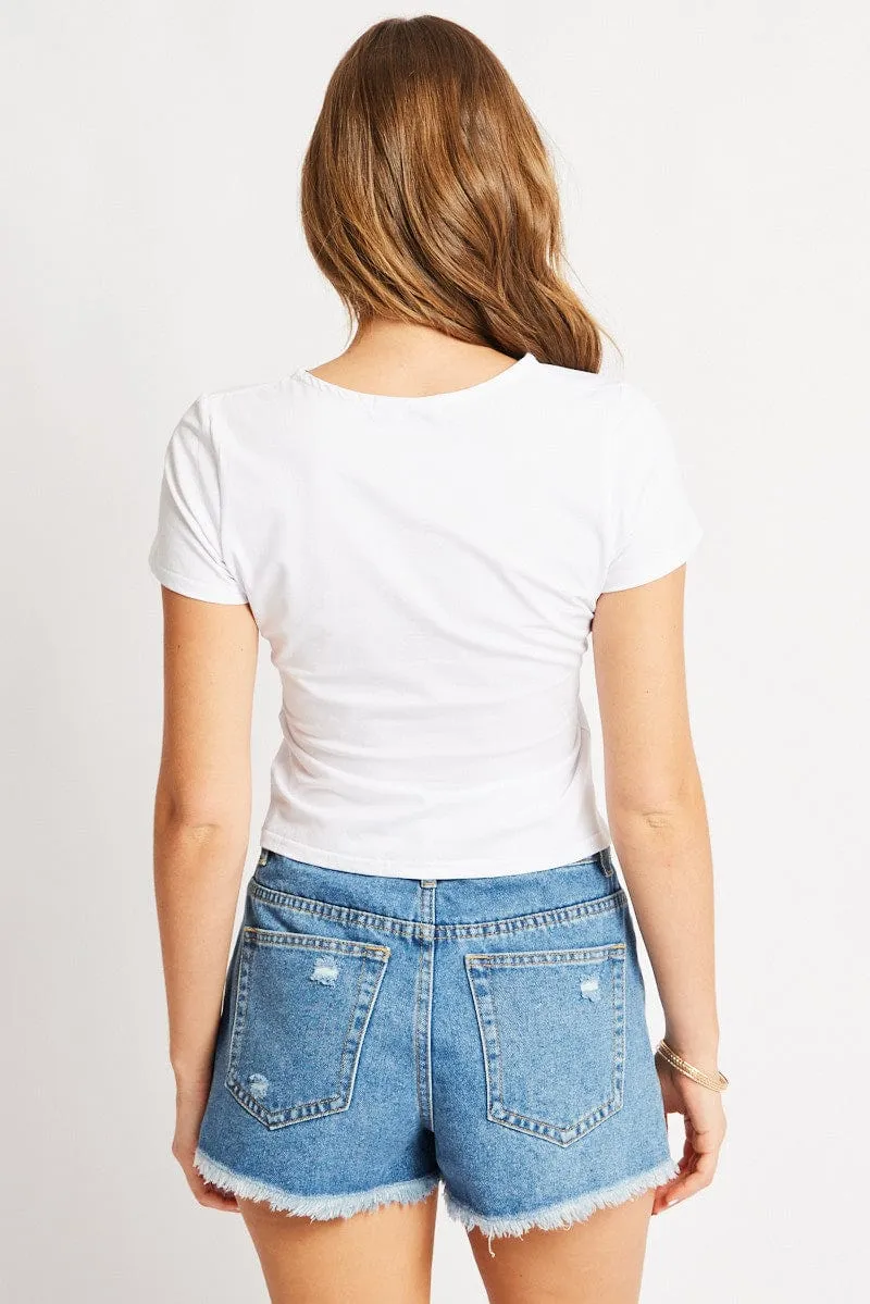 White Graphic Tee Short Sleeve