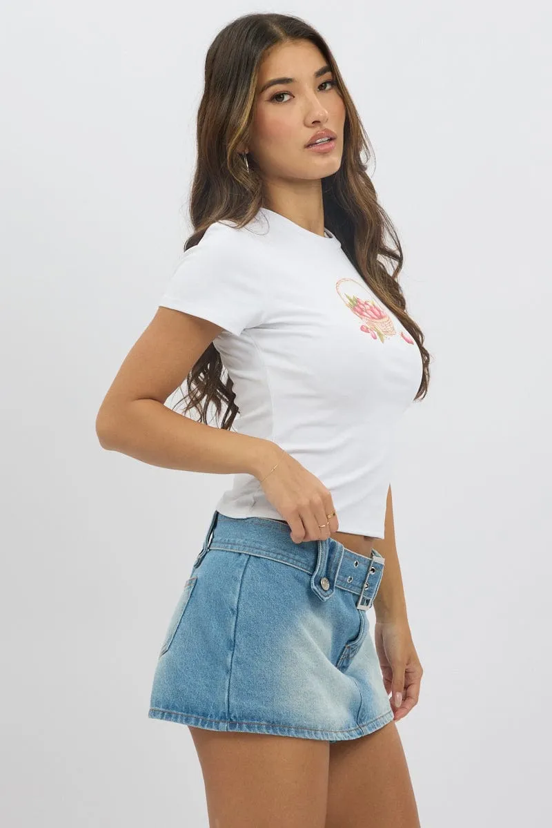White Graphic Tee Short Sleeve
