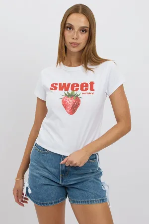 White Graphic Tee Short Sleeve