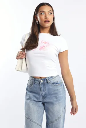 White Graphic Tee Short Sleeve