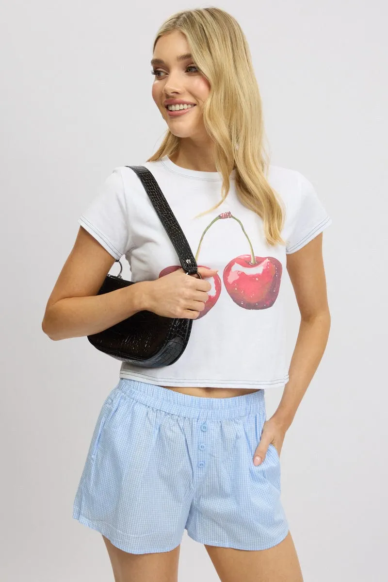 White Graphic Tee Short Sleeve