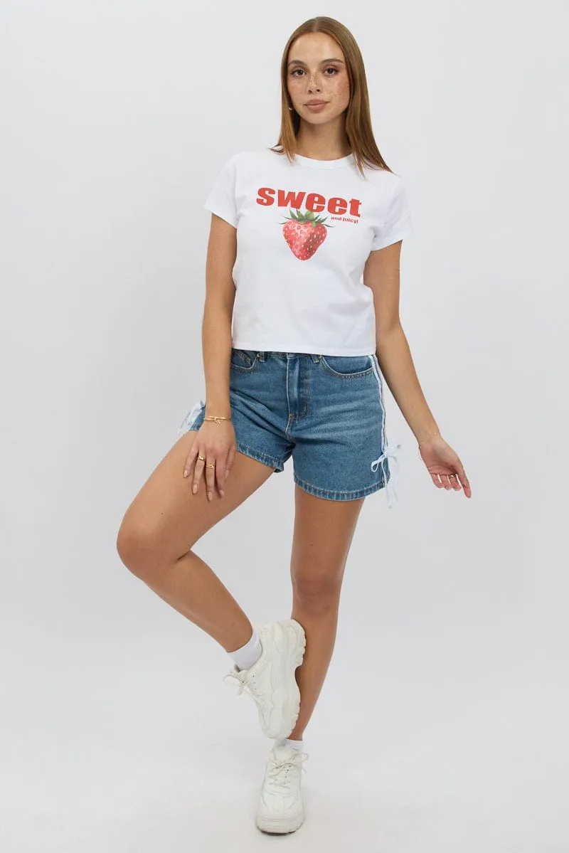 White Graphic Tee Short Sleeve