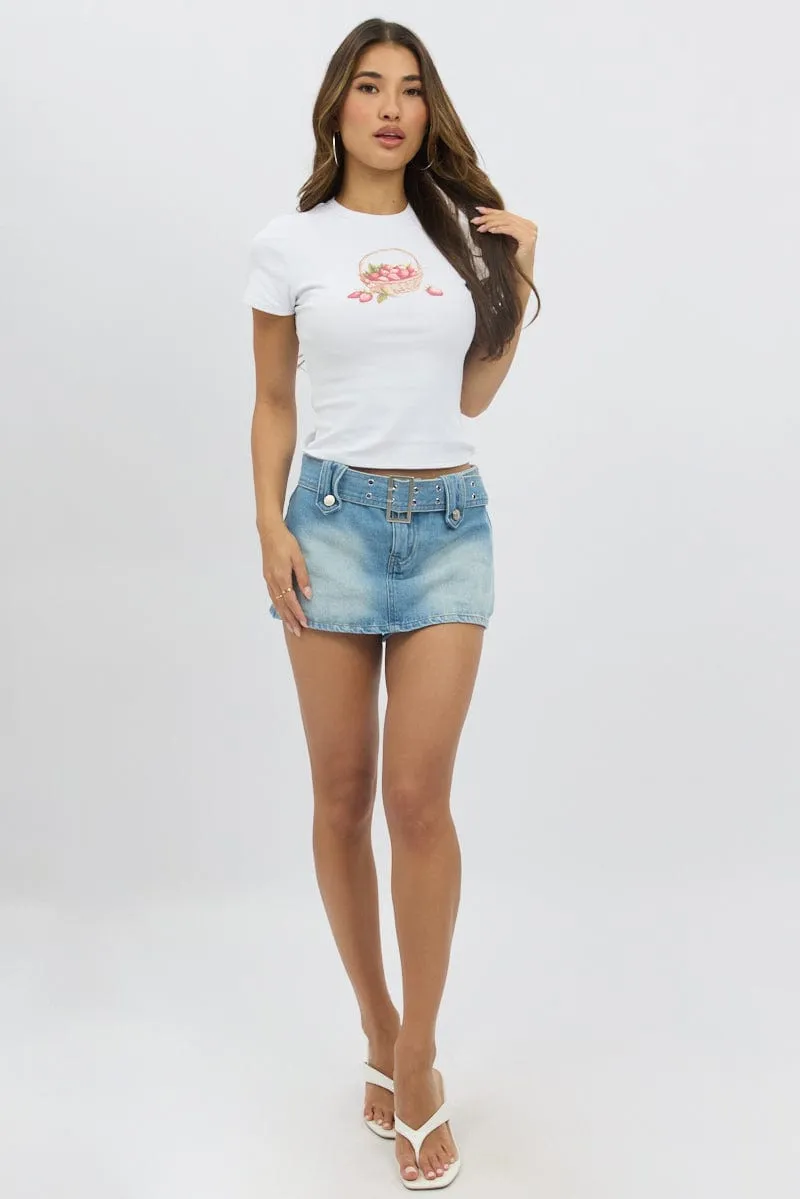 White Graphic Tee Short Sleeve