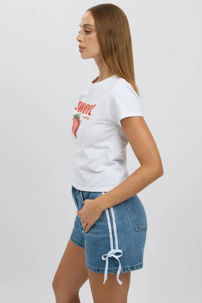 White Graphic Tee Short Sleeve