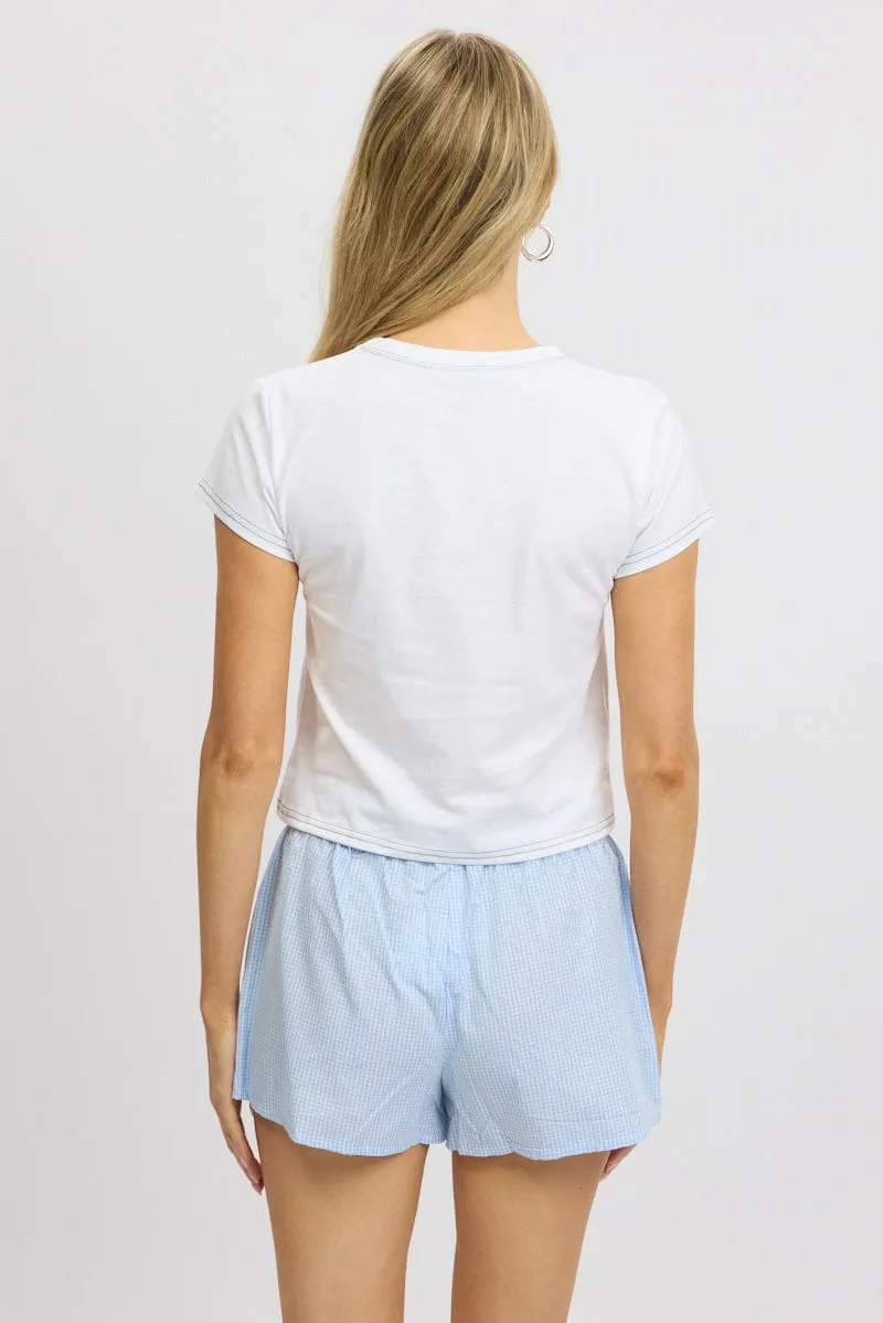 White Graphic Tee Short Sleeve