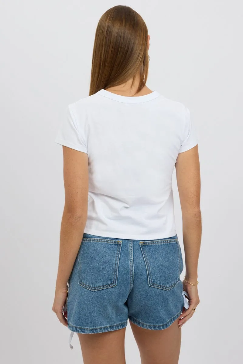 White Graphic Tee Short Sleeve