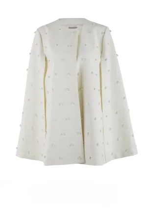White Studded Fashion Cape