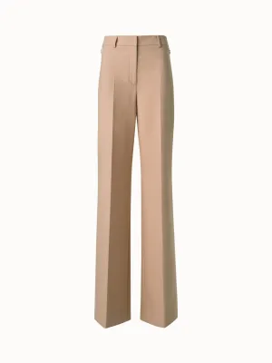 Wide Straight Cotton Double-Face Pants