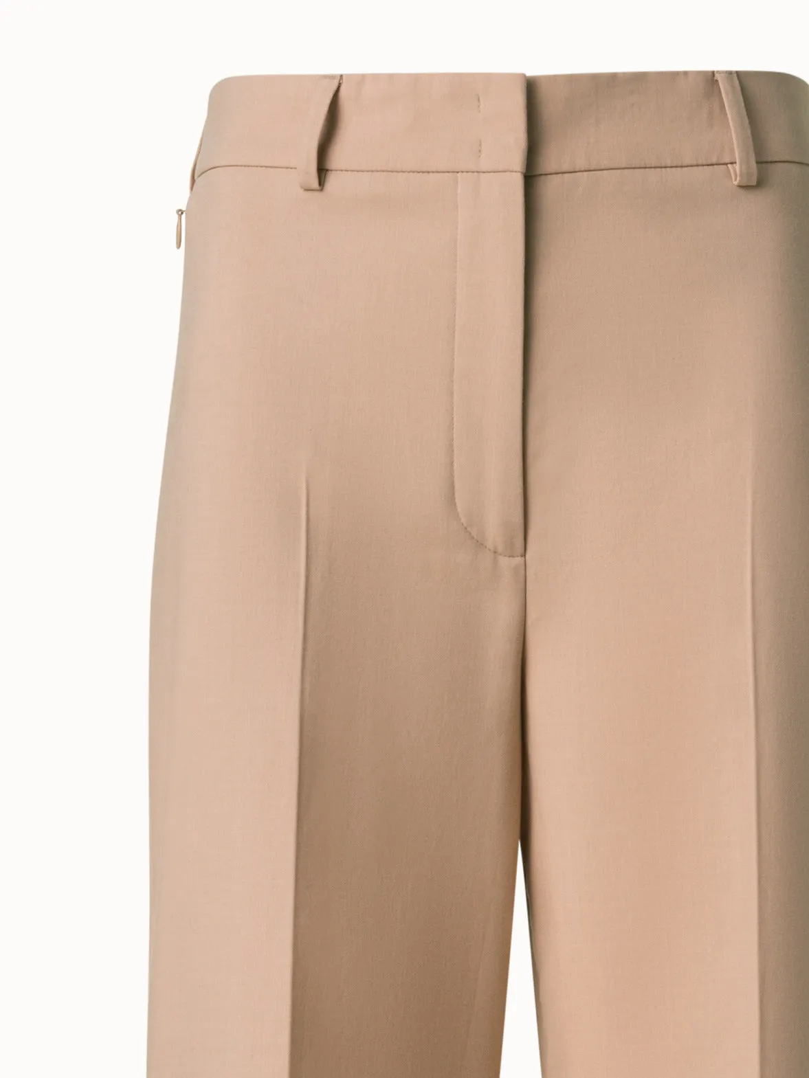 Wide Straight Cotton Double-Face Pants