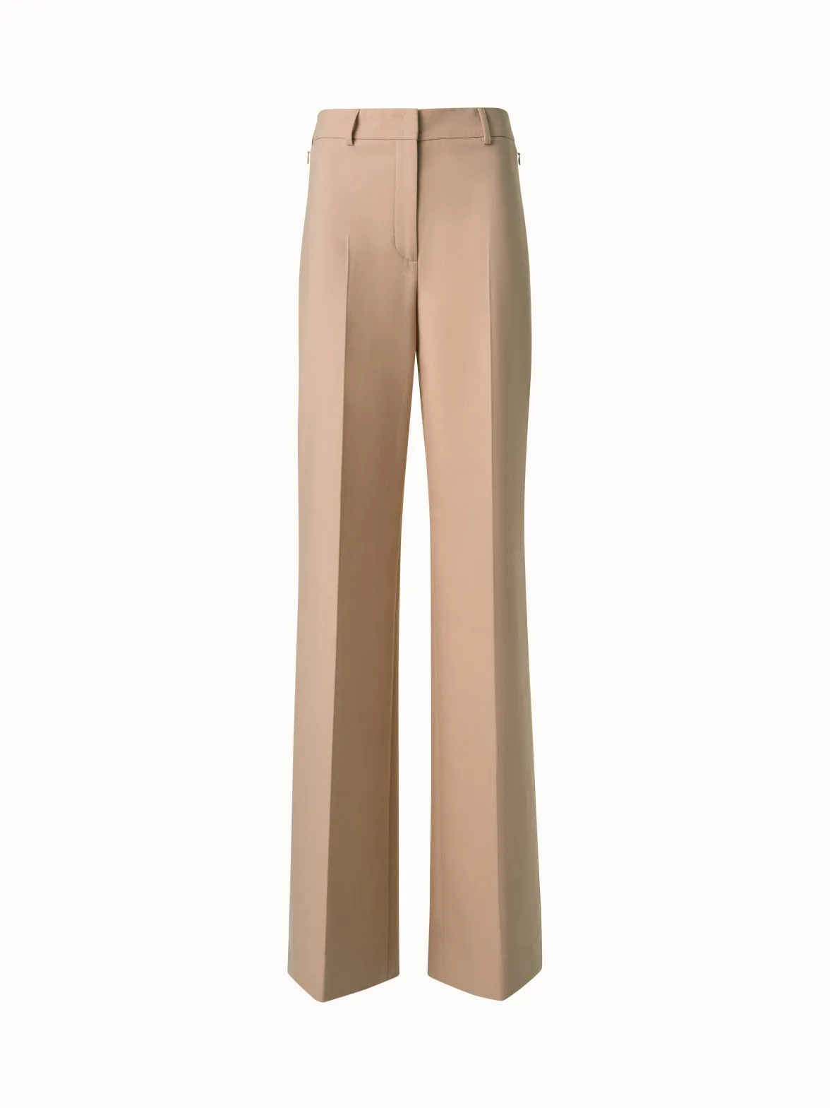 Wide Straight Cotton Double-Face Pants