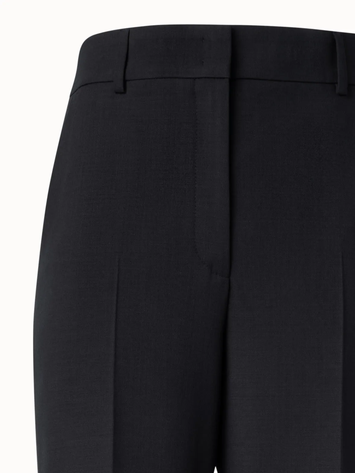 Wide Straight Wool Stretch Double-Face Pants
