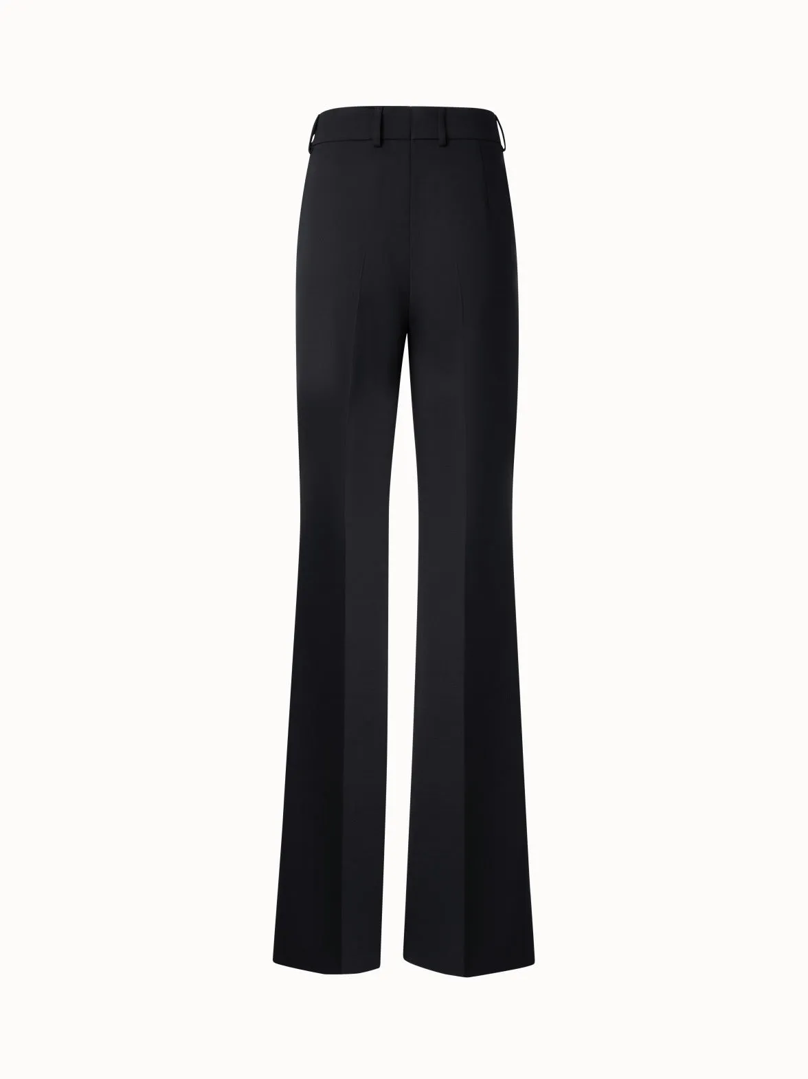 Wide Straight Wool Stretch Double-Face Pants