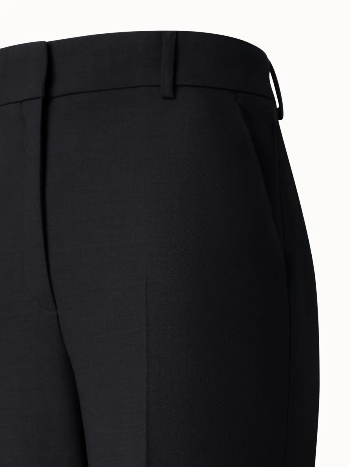 Wide Straight Wool Stretch Double-Face Pants