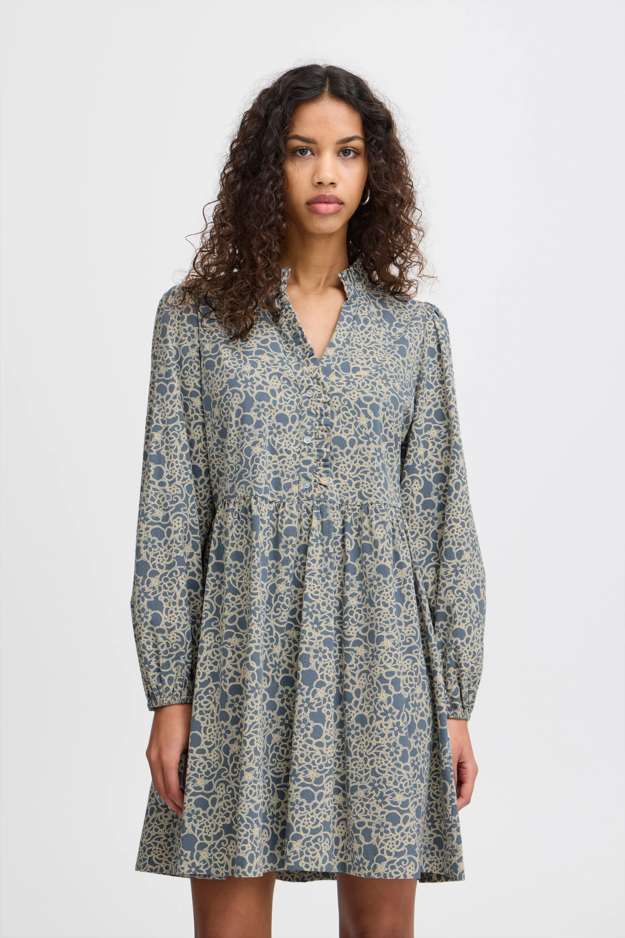 Wissa Mini Dress (Blue Mirage Flower)
