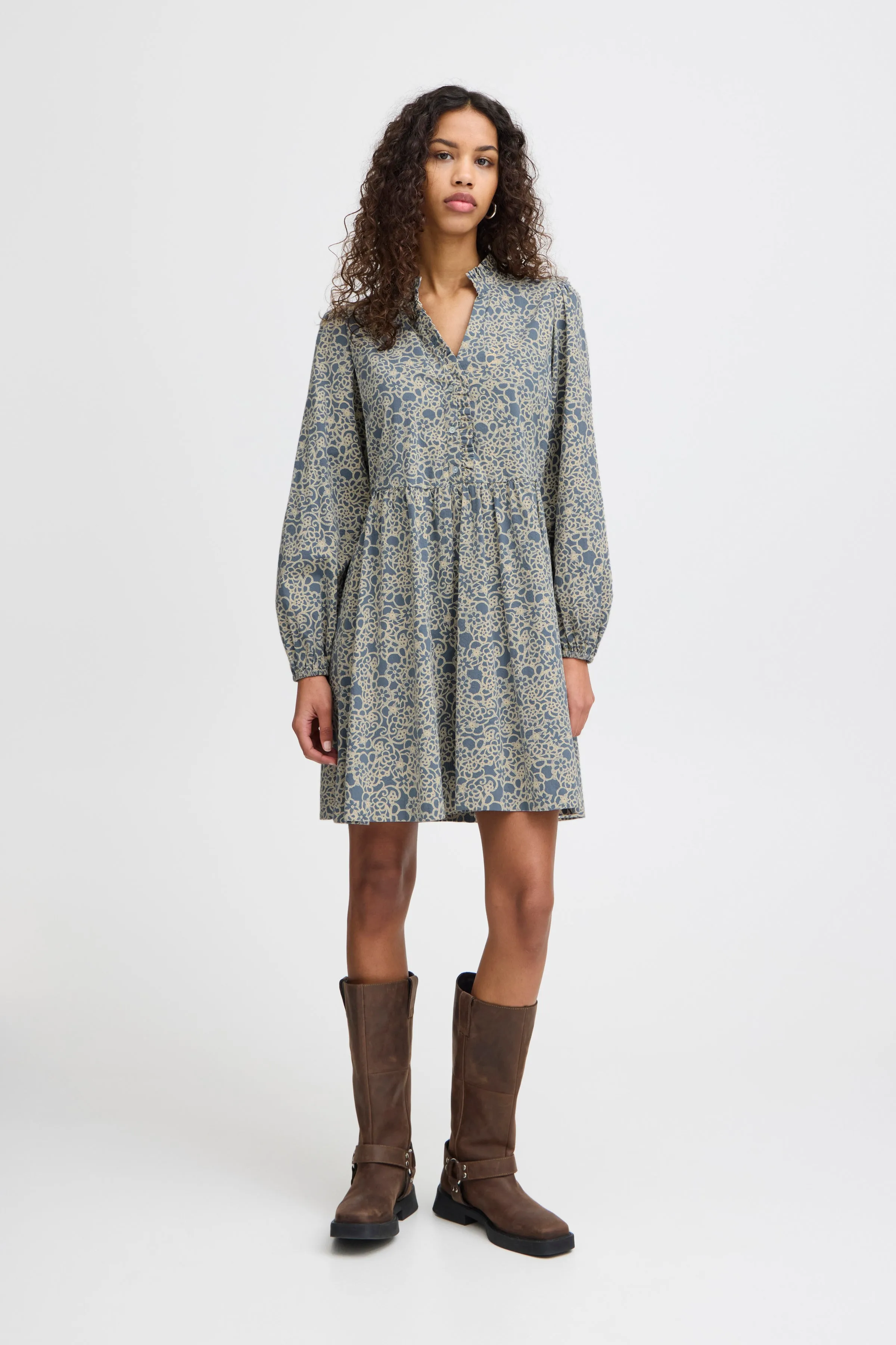 Wissa Mini Dress (Blue Mirage Flower)