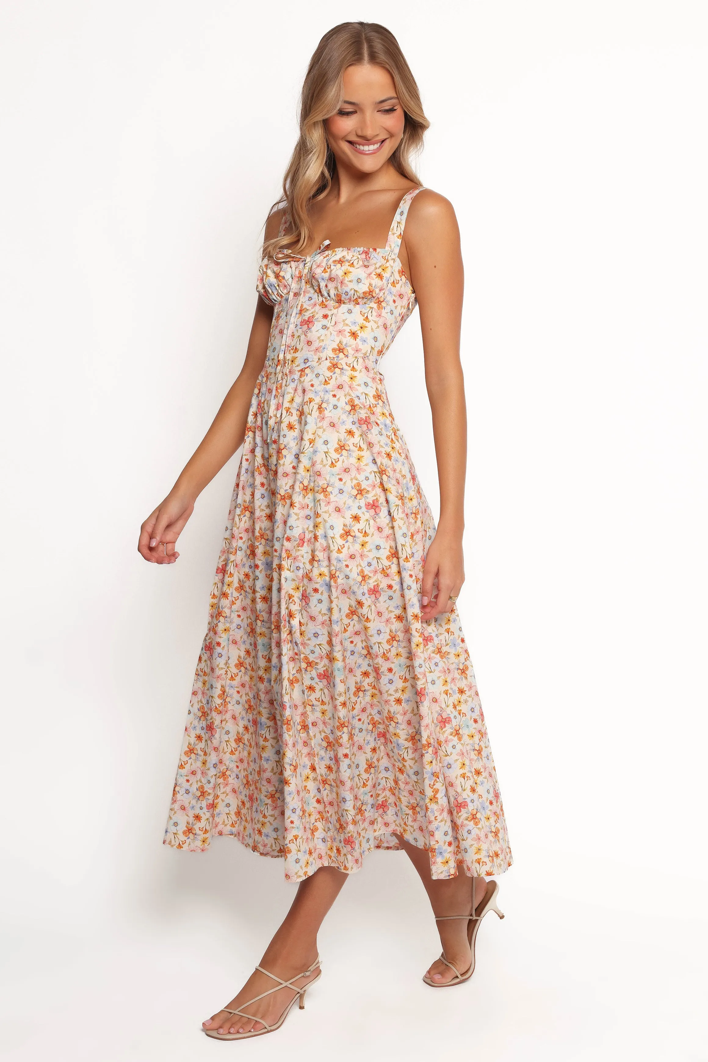 Wisteria Midi Dress - Orange