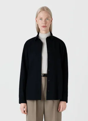 Women's Oversized Flannel Shirt in Black
