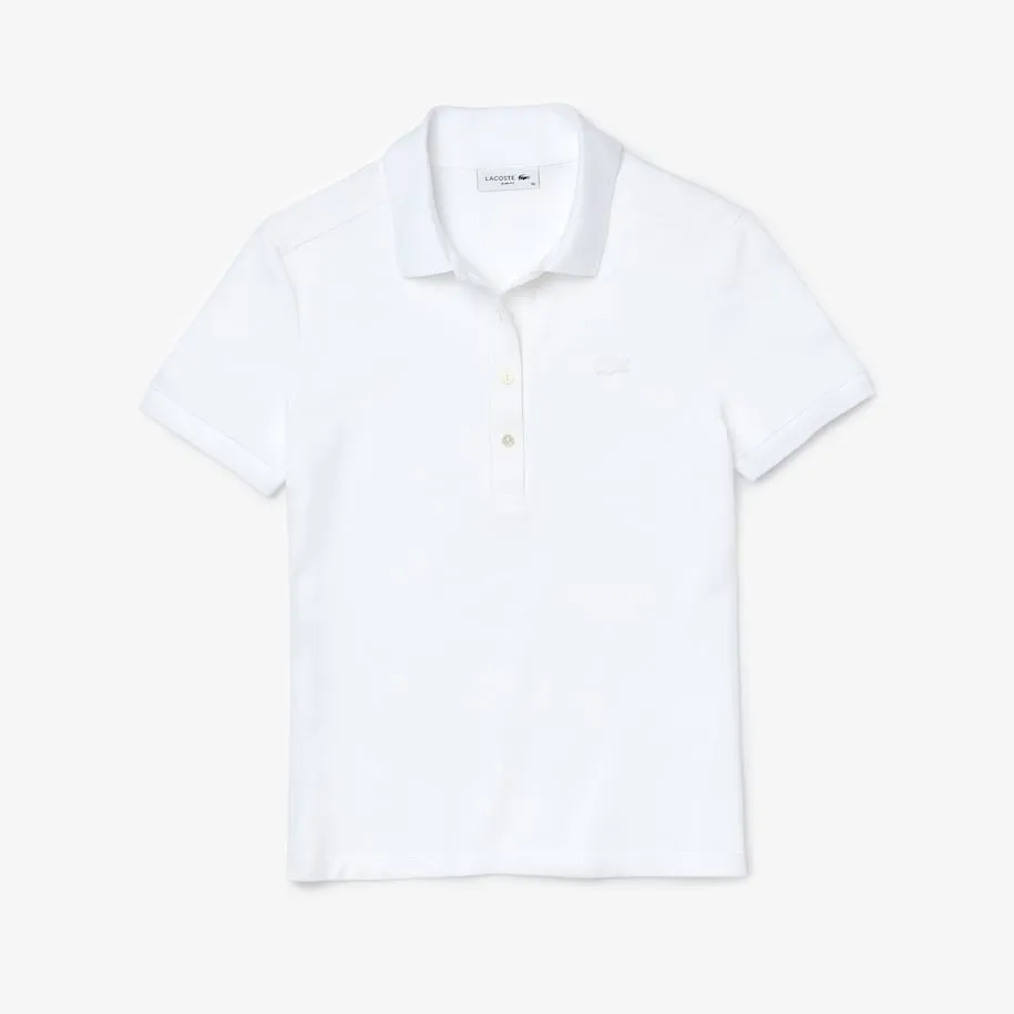 Women's Slim Fit Stretch Cotton Piqué Polo White