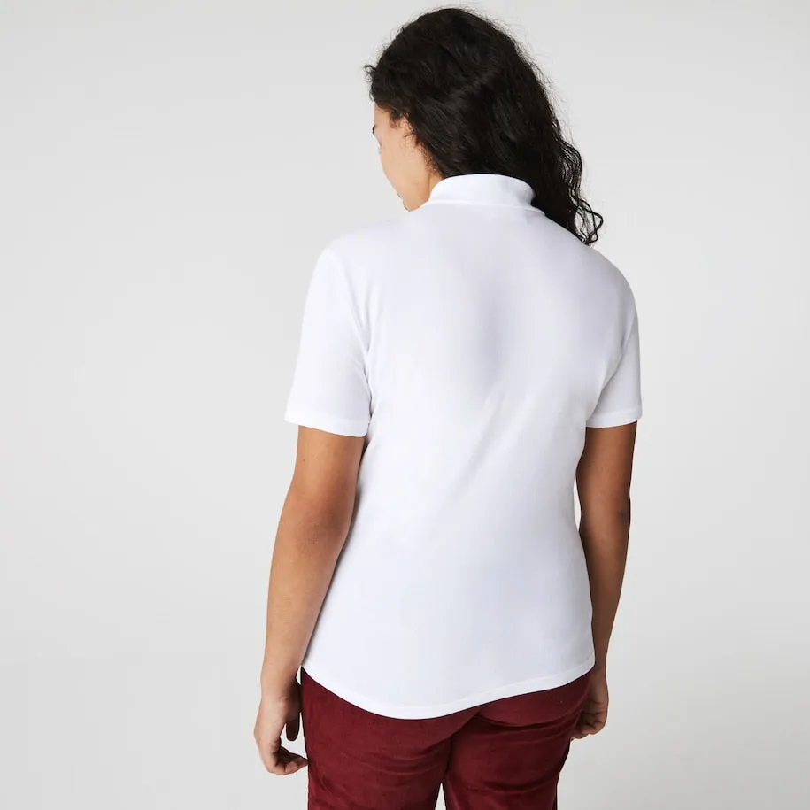 Women's Slim Fit Stretch Cotton Piqué Polo White