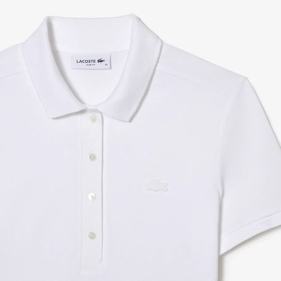 Women's Slim Fit Stretch Cotton Piqué Polo White