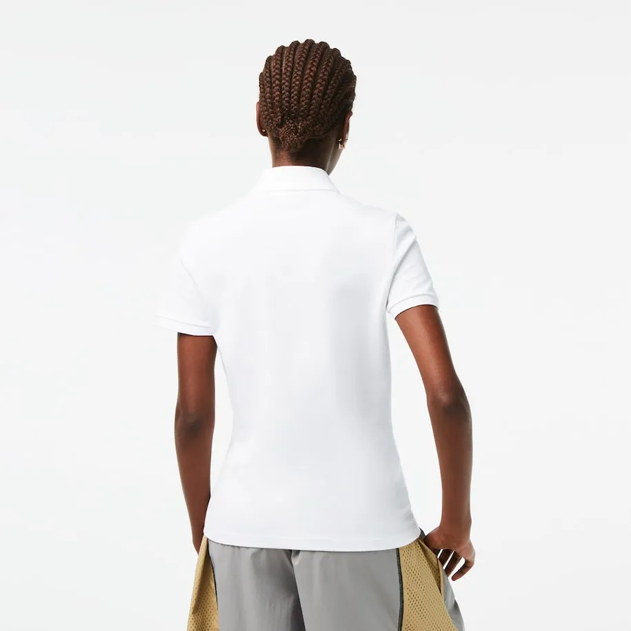 Women's Slim Fit Stretch Cotton Piqué Polo White