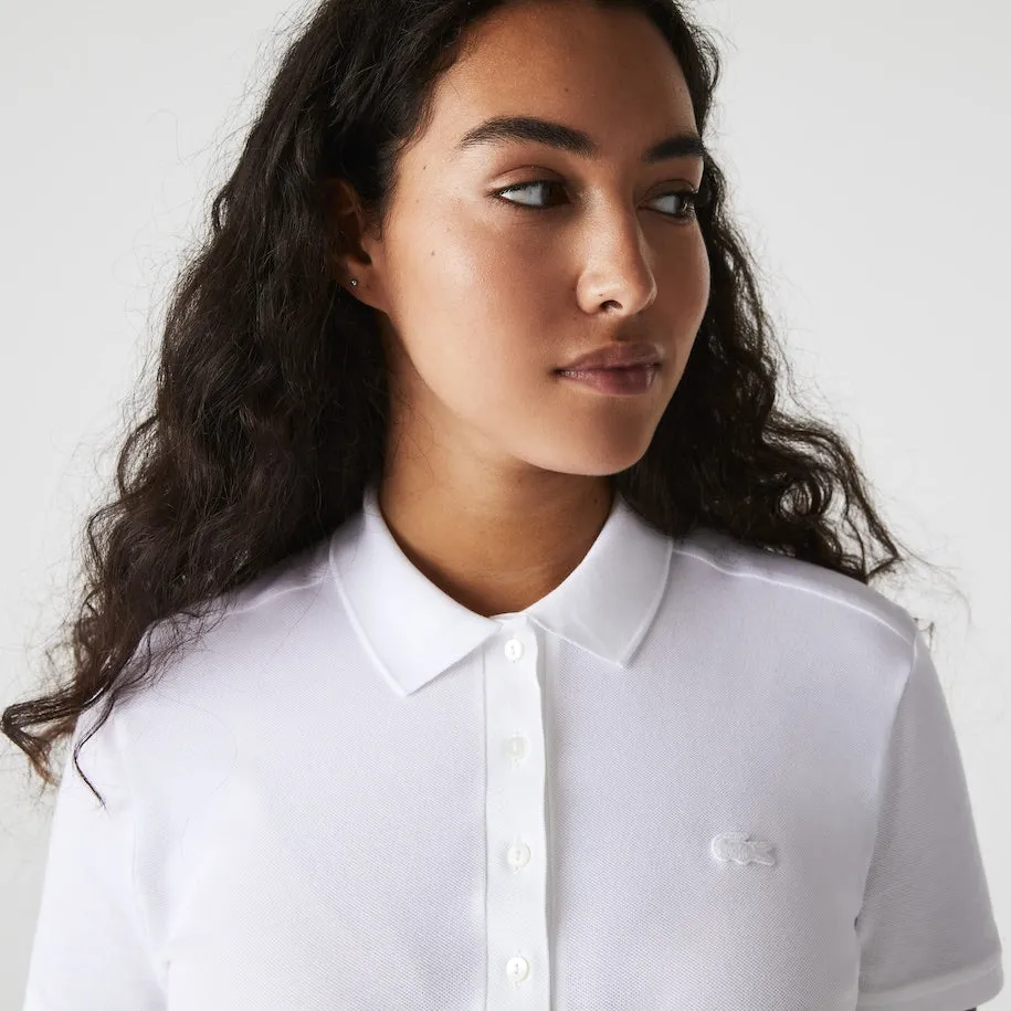 Women's Slim Fit Stretch Cotton Piqué Polo White