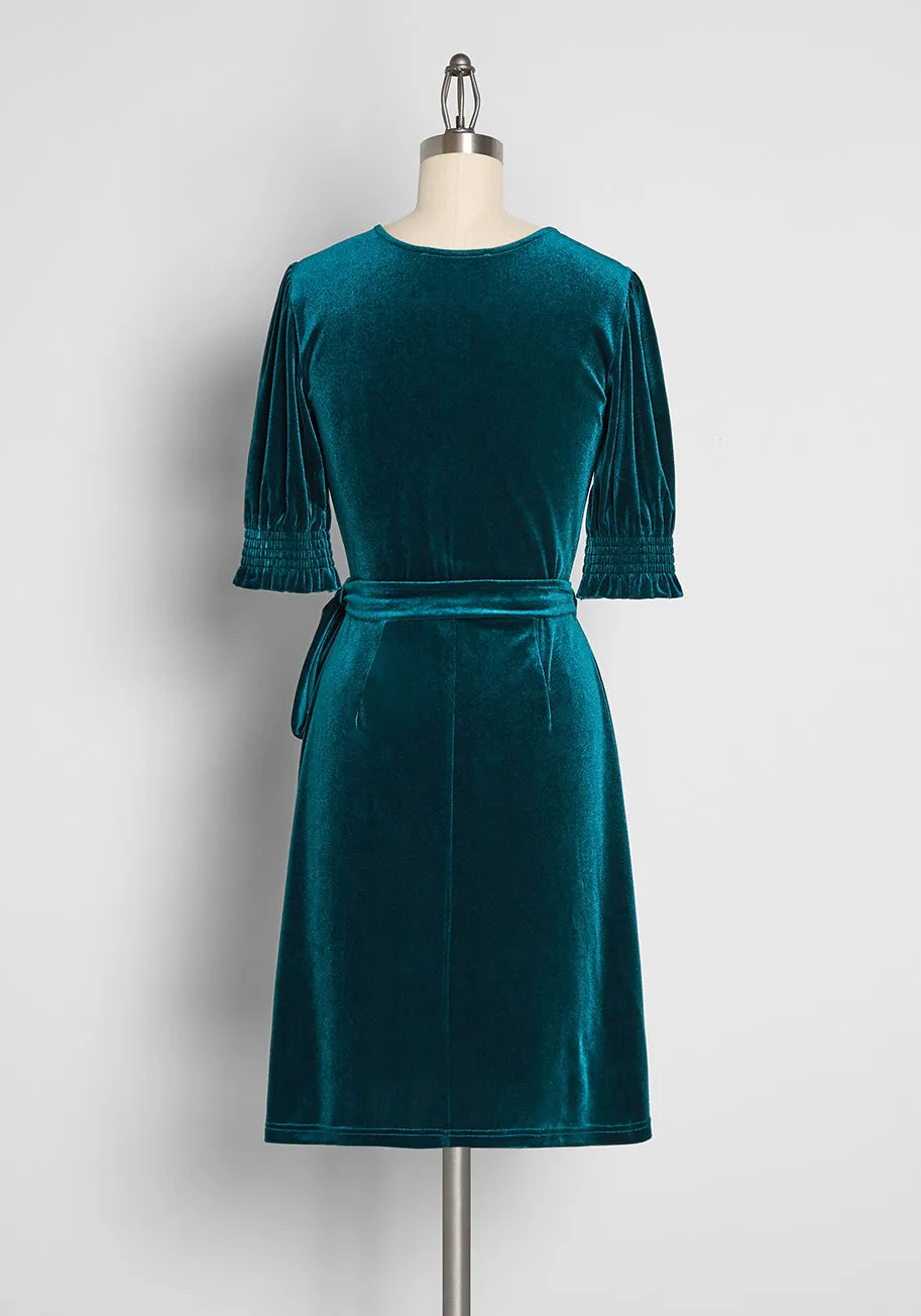Wrapped in Elegance Velvet Mini Dress