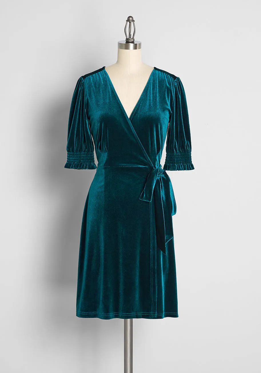 Wrapped in Elegance Velvet Mini Dress