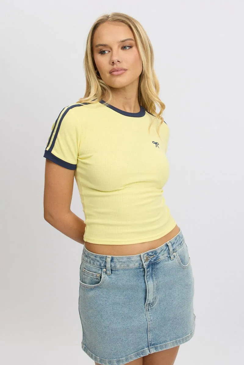 Yellow Graphic Tee Short Sleeve Rib