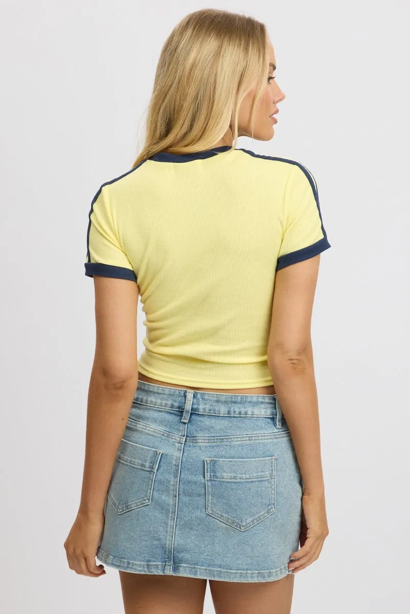 Yellow Graphic Tee Short Sleeve Rib
