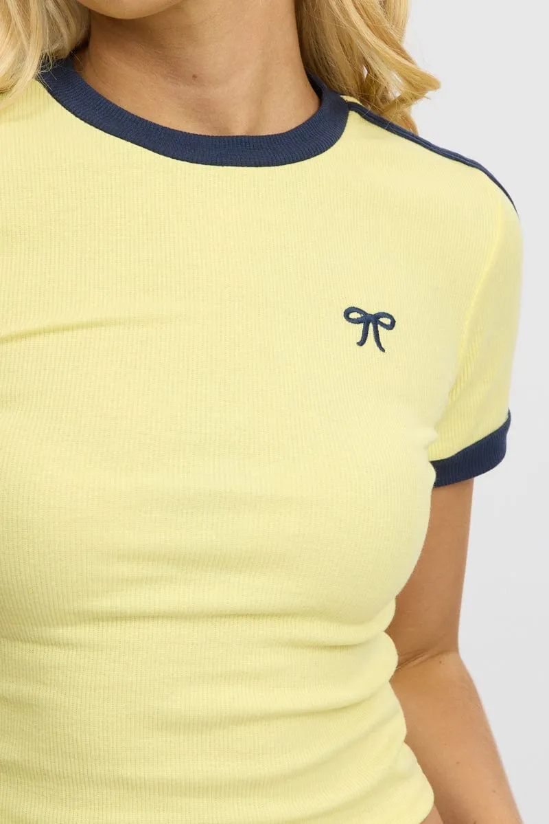 Yellow Graphic Tee Short Sleeve Rib