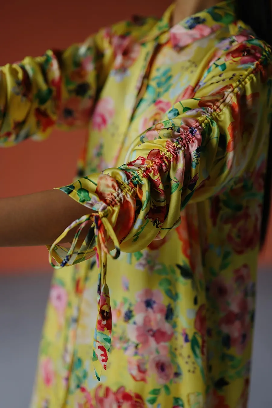 Yellow Printed Amelia Shirt & Pant Co-Ord Set