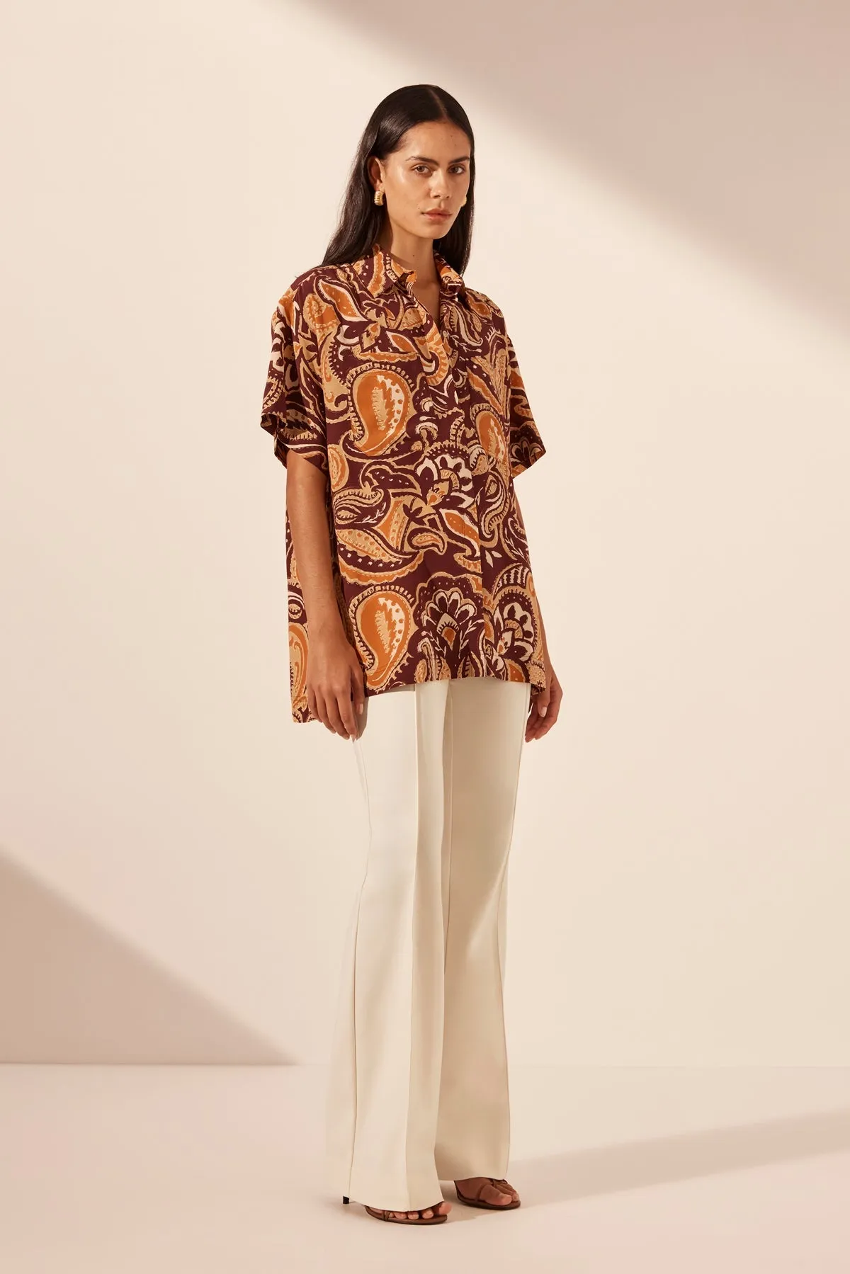 ZAHRA SILK SHORT SLEEVE SHIRT