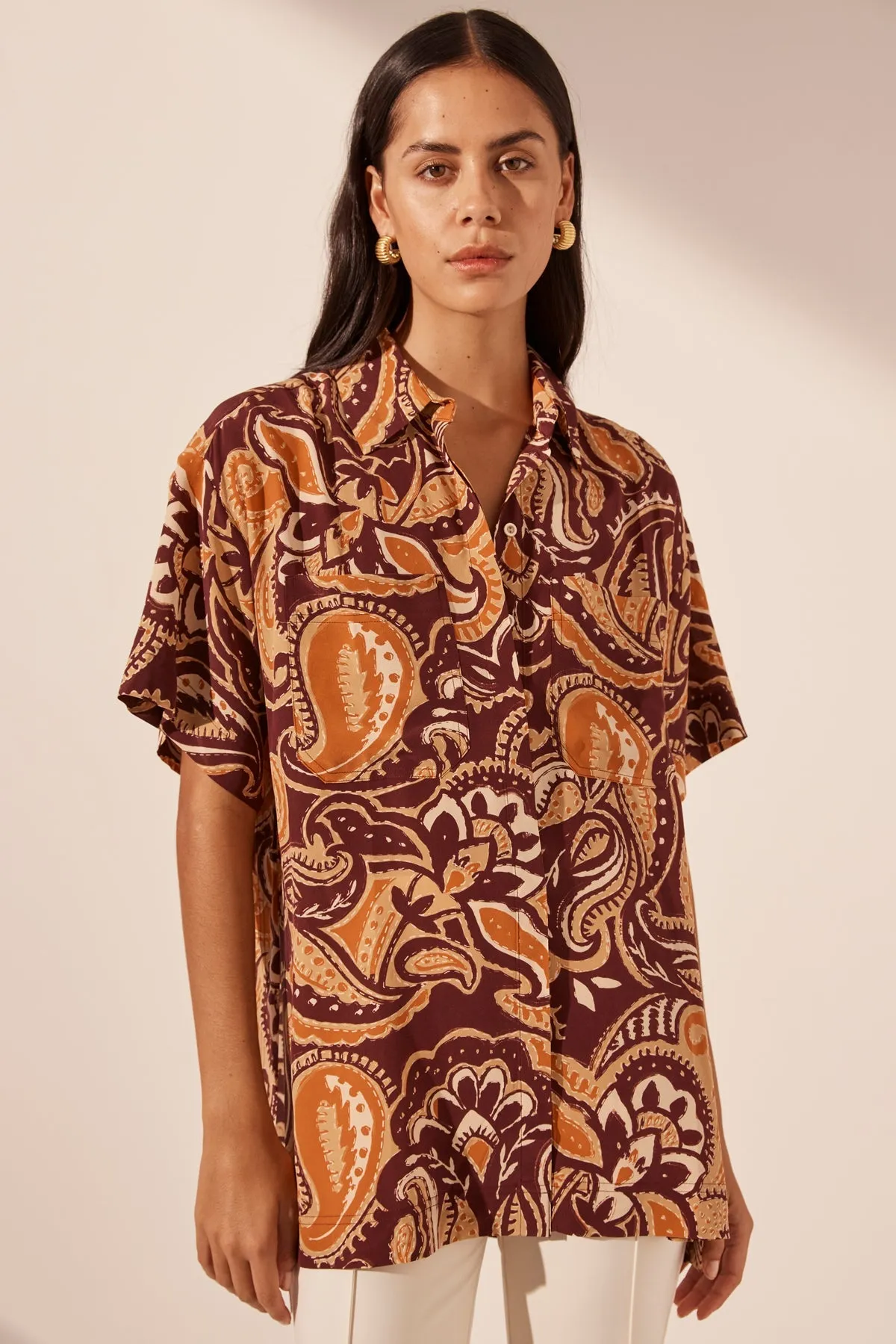 ZAHRA SILK SHORT SLEEVE SHIRT
