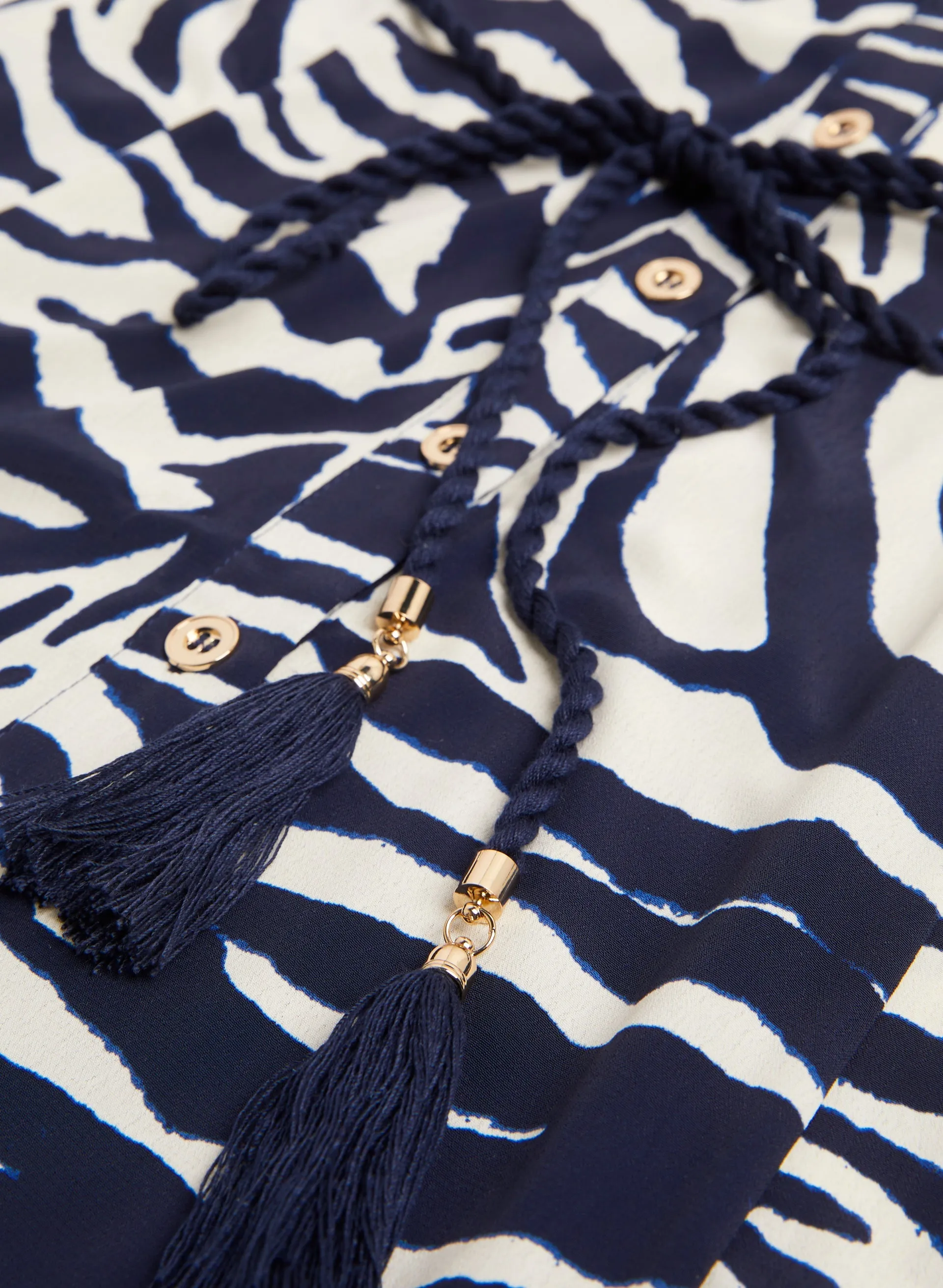 Zebra Print Button-Down Dress