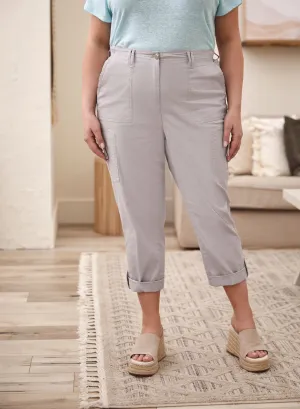 Zipper Detail Cargo Capris
